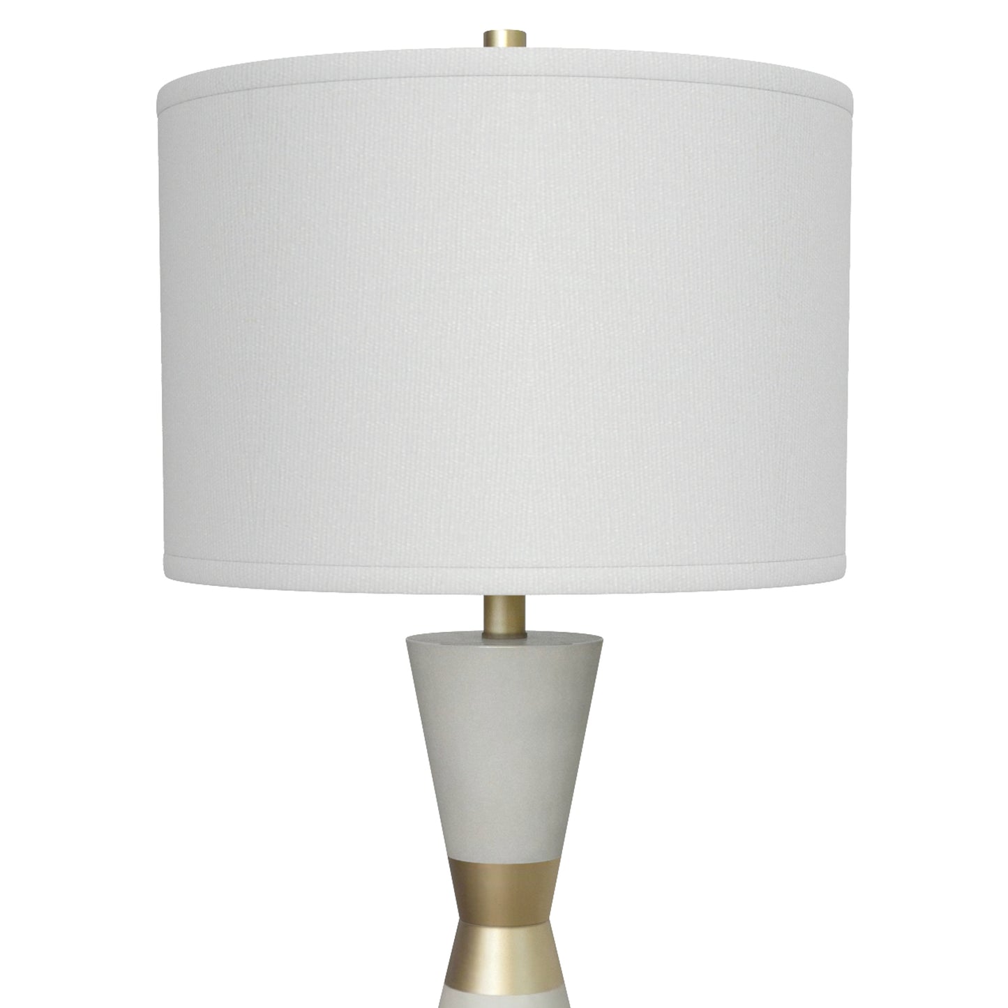 Hourglass, 30.5" White Resin & Metal Table Lamps (Set of 2, Contemporary)