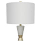 Hourglass, 30.5" White Resin & Metal Table Lamps (Set of 2, Contemporary)