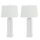 Lux Lighting Shutter 32” Bright White Shutter Lamp with USB Charging port, (Set of 2) 3-Way Switch