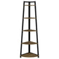 Jacksonville - 5-Shelf Bookshelf - Black And Aged Walnut