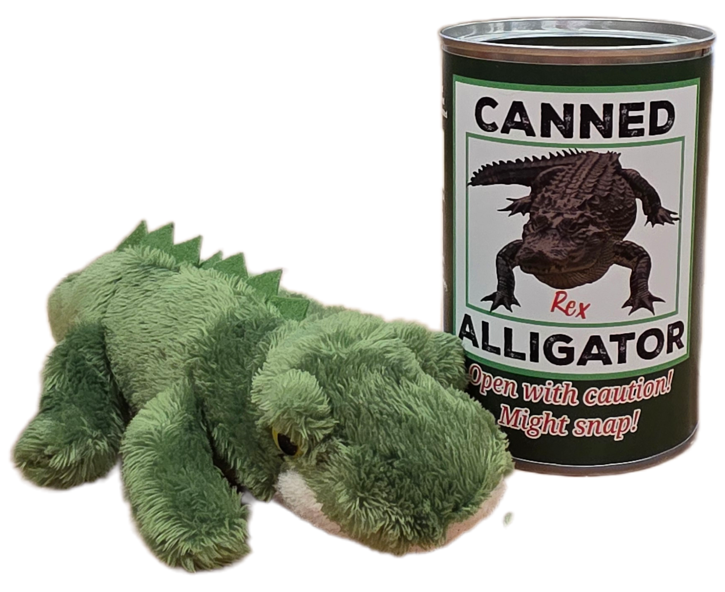 Rex the Canned Alligator | Stuffed Animal Plush w/Jokes: Pop Top Lid