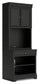 Beckincreek - Black - Bookcase With Door Hutch