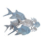 Wall Decor - Blue Metal Coastal School of Fish, 41x17 in.