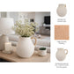 Vase - Ivory Pottery Paper Mache with Rattan Handle, 12 in
