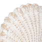 White 8 in. Resin Sea Scallop Shell Woven Pattern Figurine
