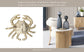 Decorative Figurine - Gold Metal Coastal Crab Decor, 7 in.