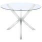 Vance - Round Glass Top Asterisk Dining Table - Chrome