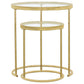 Maylin - 2 Piece Round Glass Top Nesting Table Set - Gold