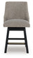 Neymorton - Dark Grayish Brown - Upholstered Swivel Barstool (Set of 2)
