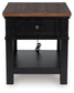 Wildenauer - Brown / Black - Rectangular End Table