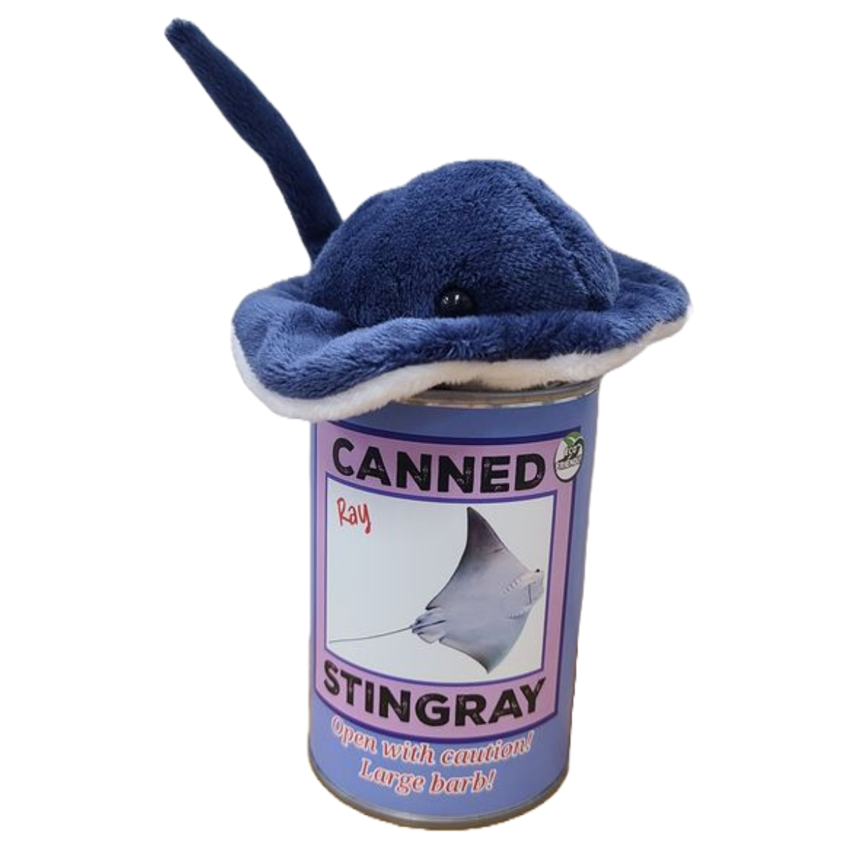 Ray the Canned Stingray- Aquarium Plush in Can w/Jokes: Pop Top Lid