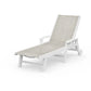 Polywood Coastal Chaise with Wheels in White / Birch Sling