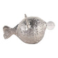 9" Aluminum Fish W/acrylic Ball, Silver