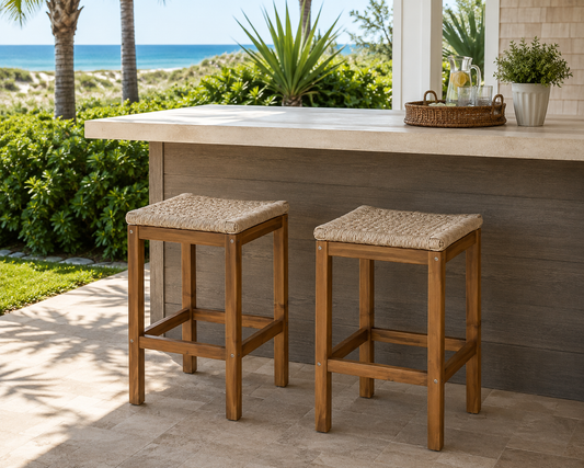 PARKS Collection - Acacia Backless Stool