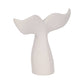 Figurine - White Ceramic Textured Whale Tail, 10 in.