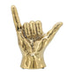 Decorative Sculpture - Gold Ceramic Hang Loose Hand, 7 in.