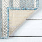 Ocean Blue Horizontal Striped Indoor/Outdoor Rug: 7'9" x 10'2"