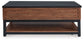 Kallari - Warm Brown / Black - Lift Top Cocktail Table