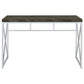 Grimma - Writing Office Desk - Rustic Gray And Chrome