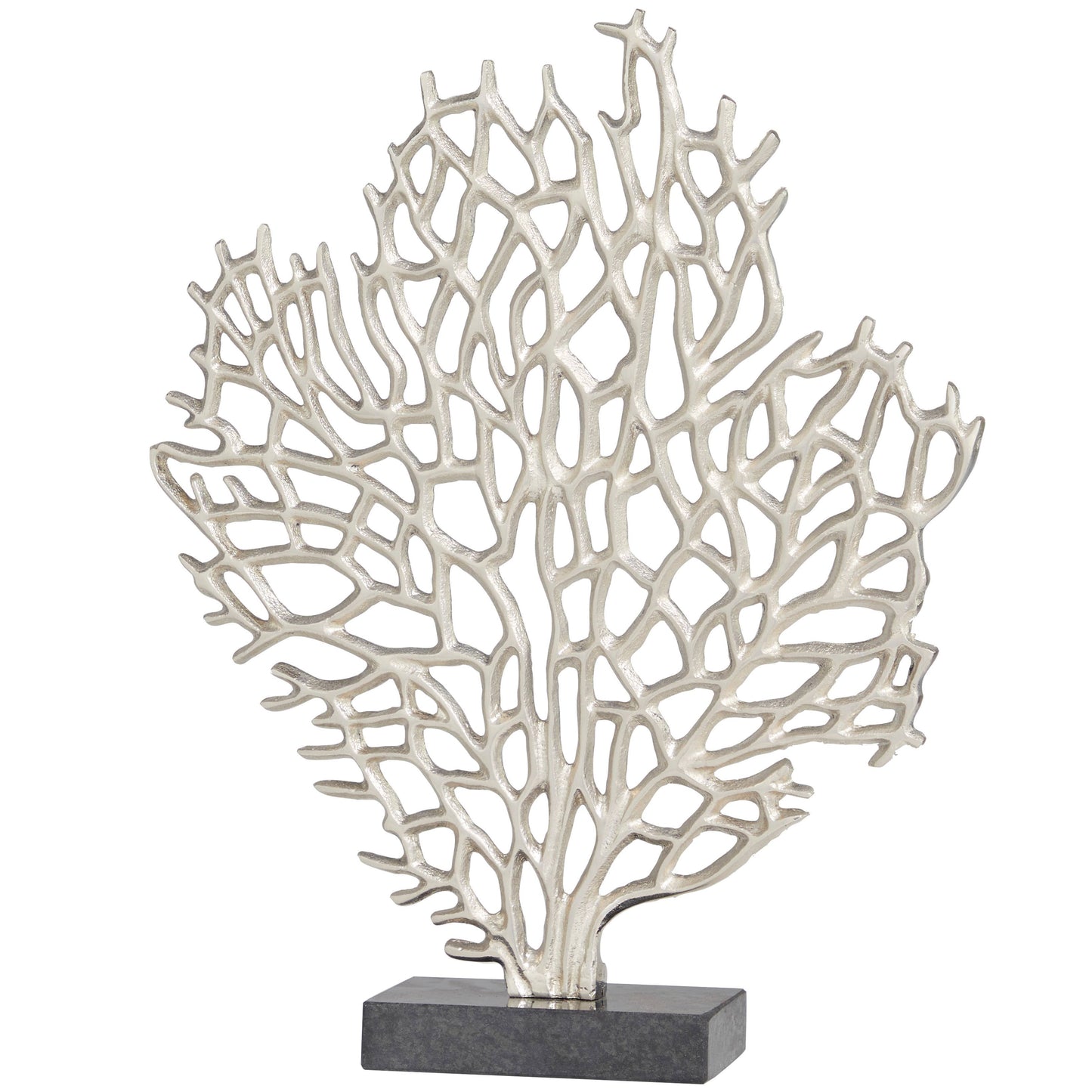 Coastal Silver Aluminum Metal Sculpture: 12"W, 16"H