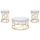 Elise - Round Mirror Top Coffee Table Set