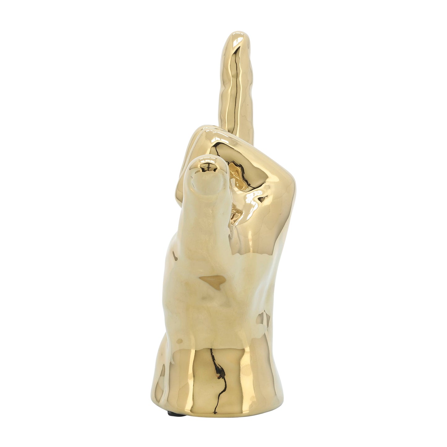 Decorative Sculpture - Gold Ceramic Hang Loose Hand, 7 in.