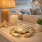 Decorative Figurine - Gold Metal Coastal Crab Decor, 7 in.