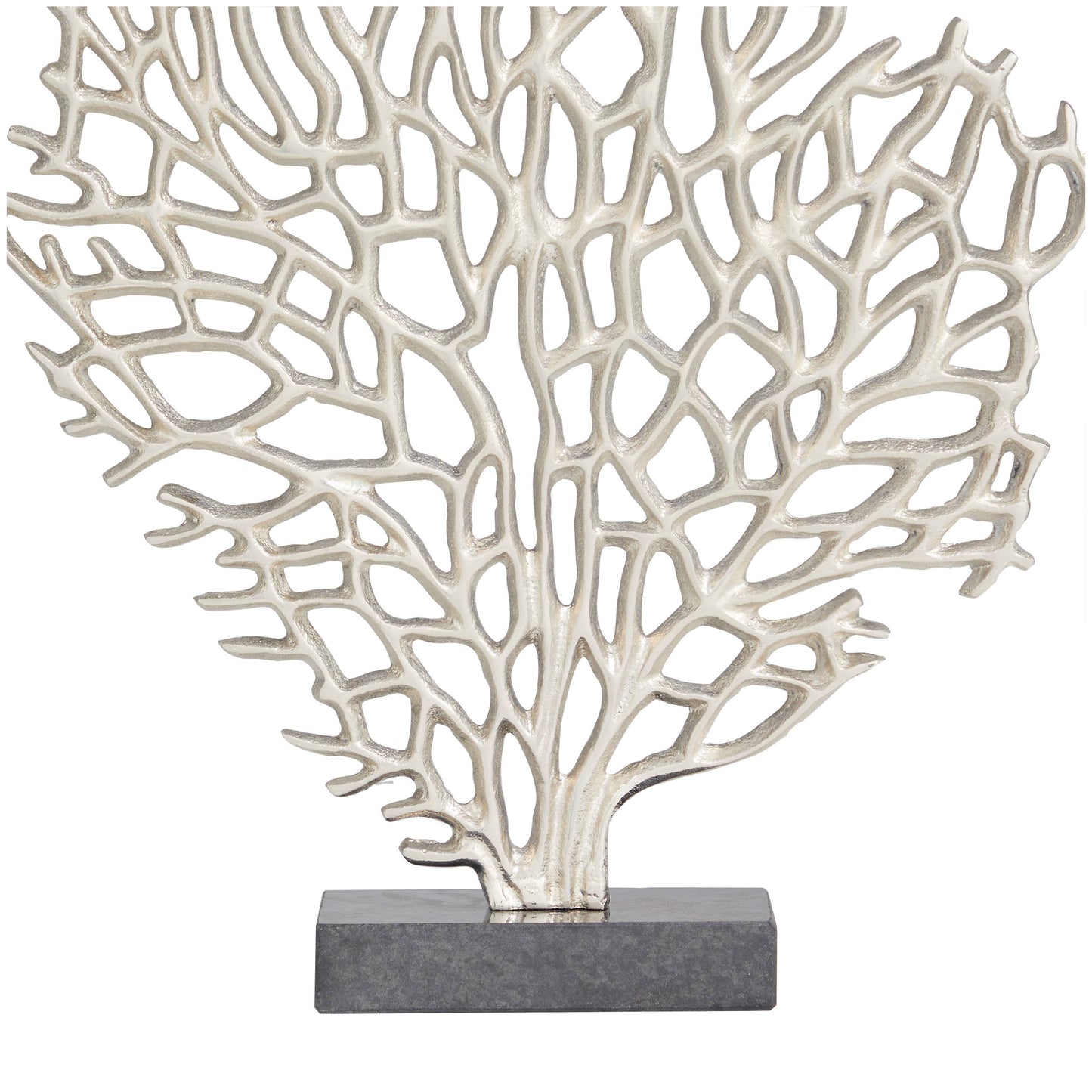 Coastal Silver Aluminum Metal Sculpture: 12"W, 16"H