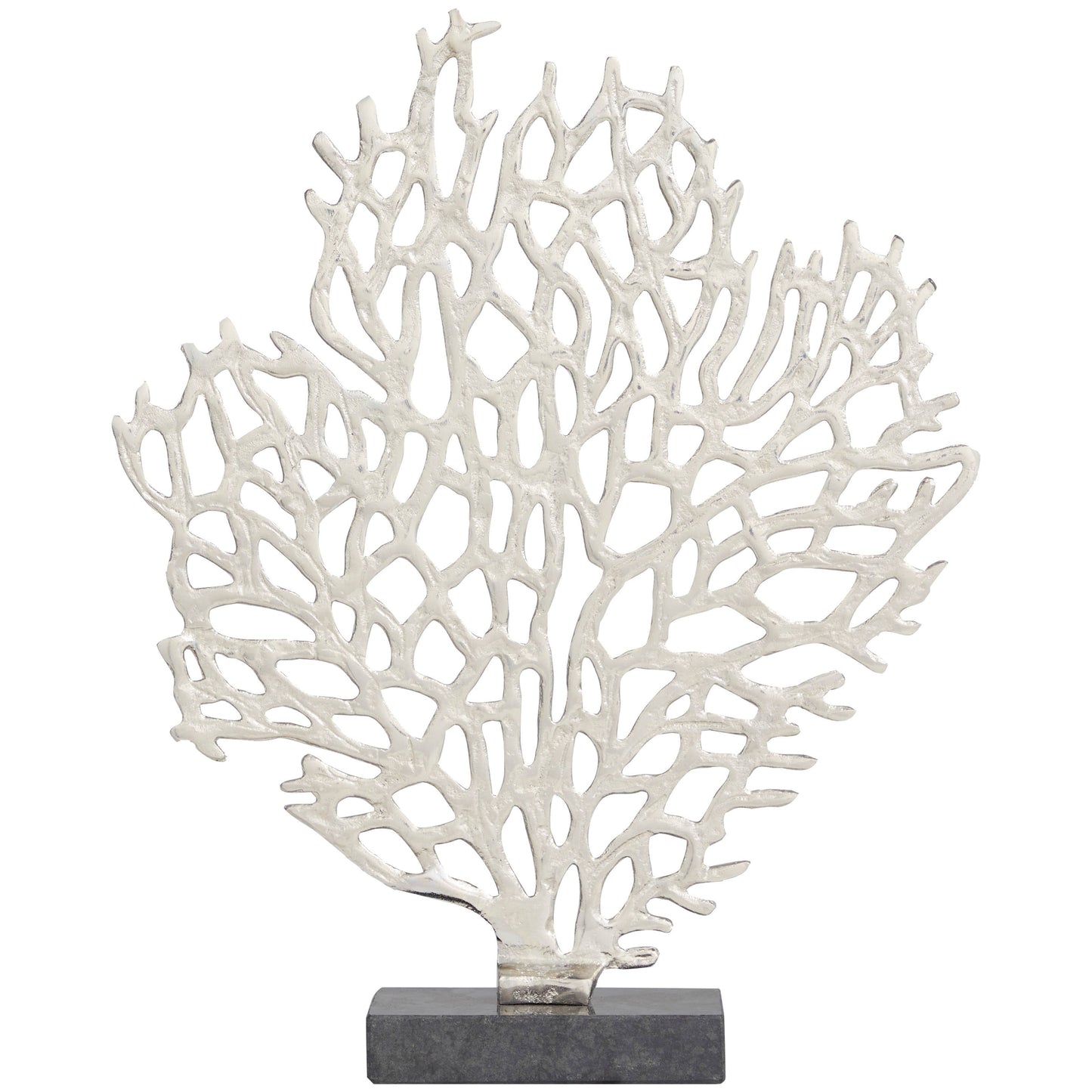 Coastal Silver Aluminum Metal Sculpture: 12"W, 16"H