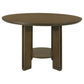 Ottowa - Round Wood Dining Table With Shelf - Brown