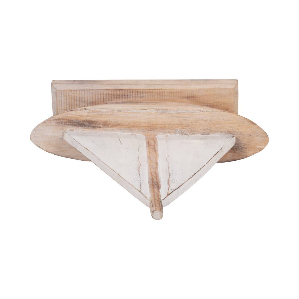 Brown/White 14 in. Wood Coastal Sailboat Sculpture