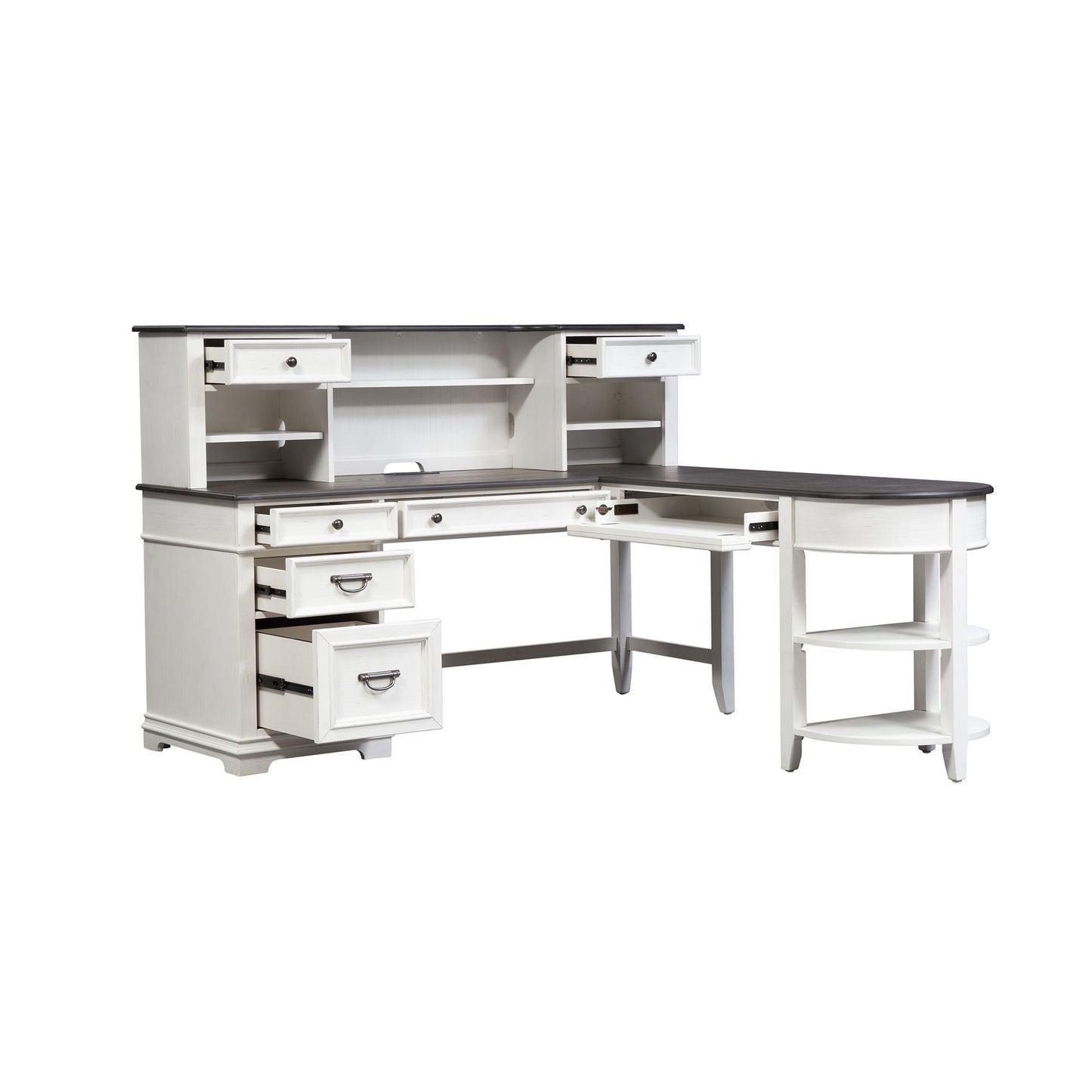 Allyson Park - L Shaped Desk With Hutch - White