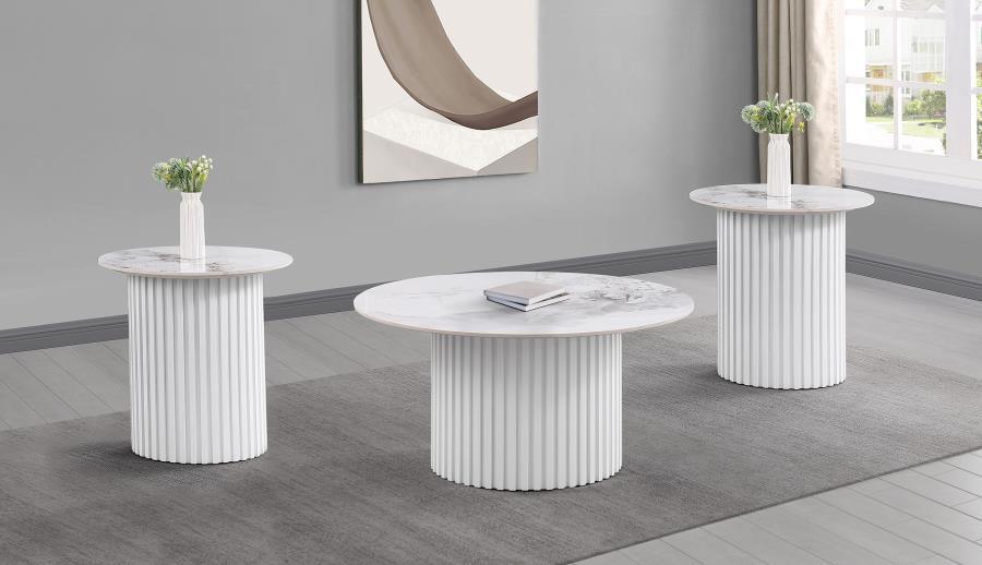 Rowena - Faux Marble Coffee Table Set