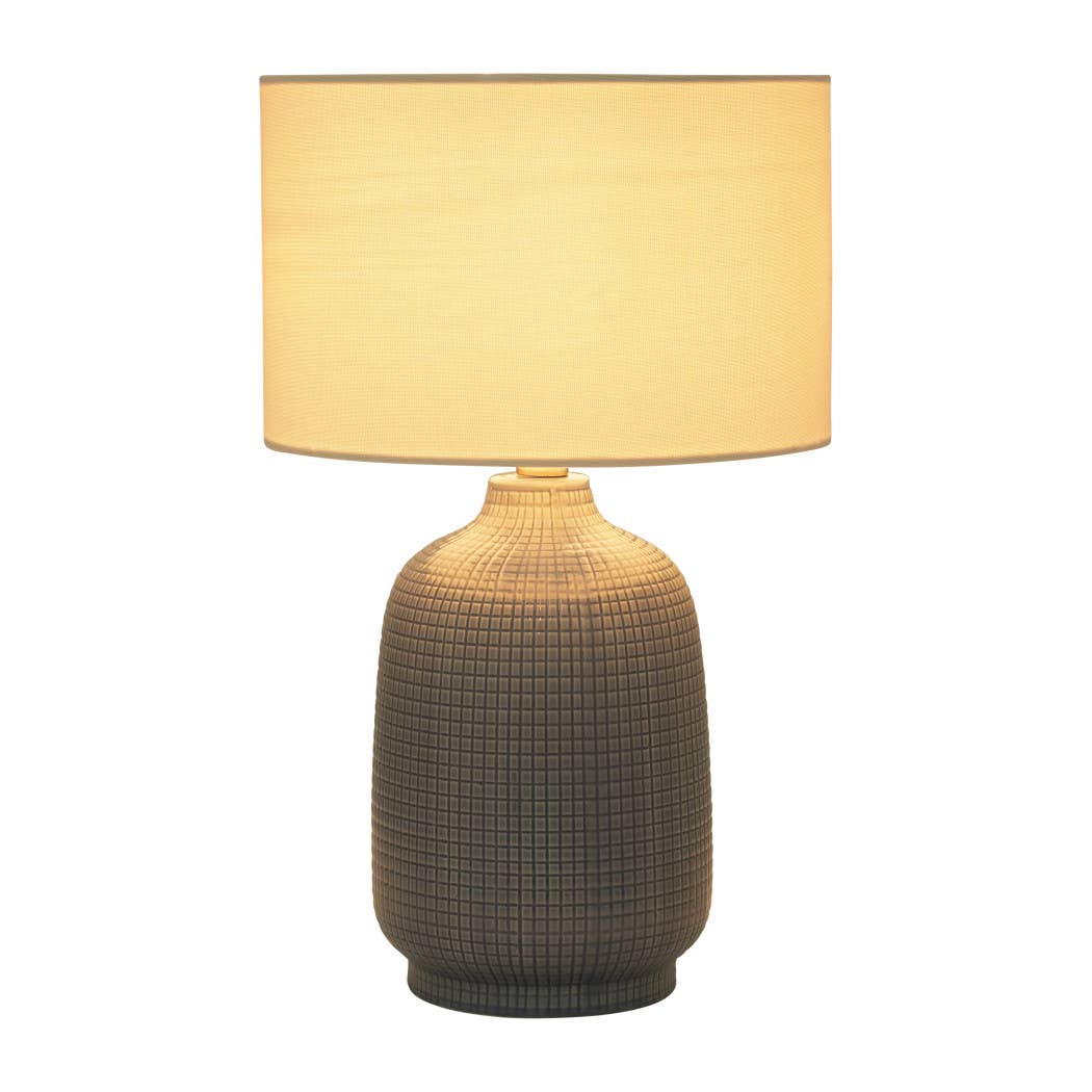 Ceramic Linen Shades Table Lamps Set of 2 - Blue, 18 in.