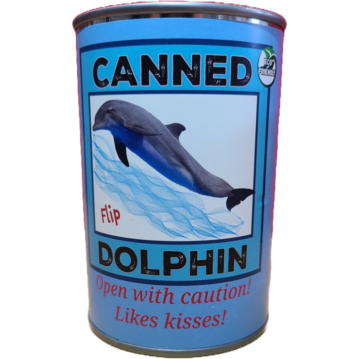 Flip the Canned Dolphin | Stuffed Animal Plush w/Jokes |Gift: Pop Top Lid