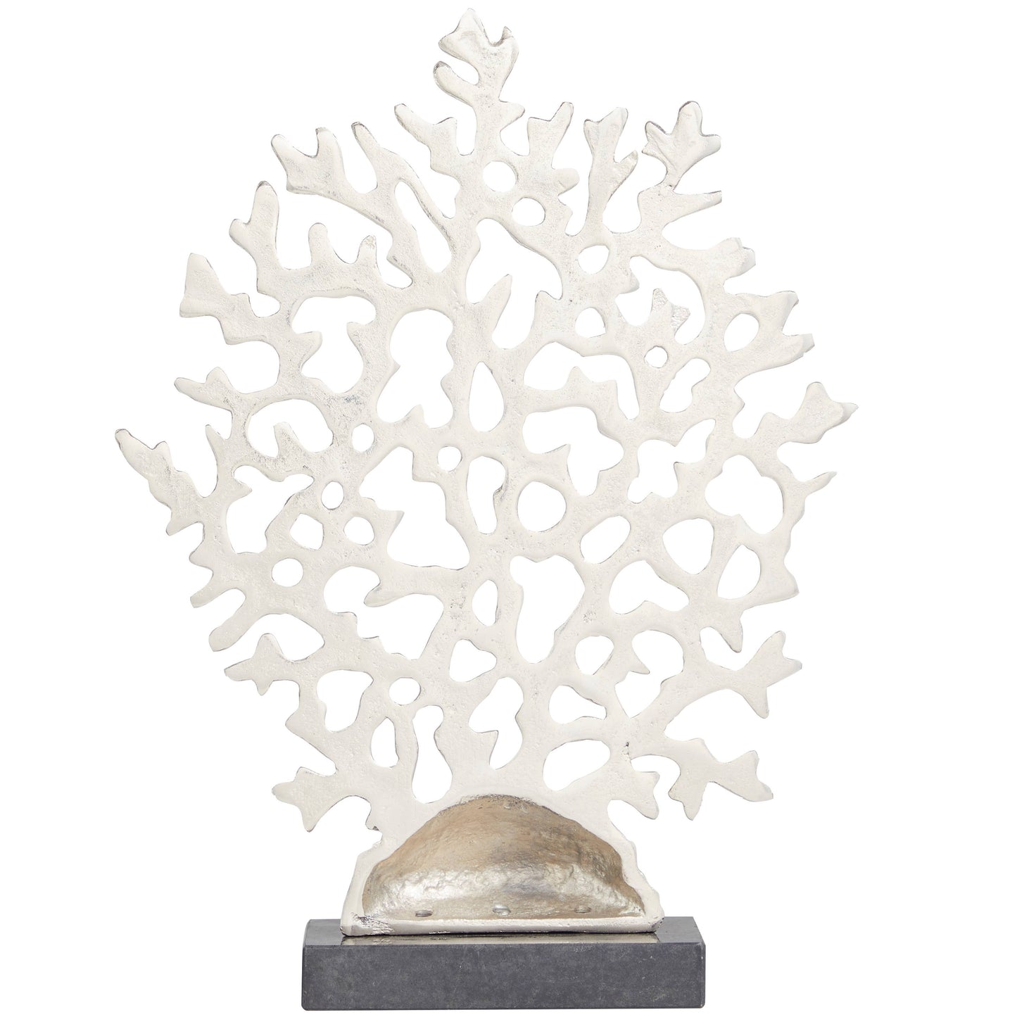 Coastal Silver Aluminum Metal Sculpture: 12"W, 16"H