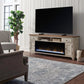 Fireplace TV Consoles - 79" Console With Fire - Medium Brown
