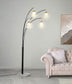 Maisel - Hanging Crystal Arc Tree Floor Lamp - Black