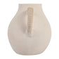 Vase - Ivory Pottery Paper Mache with Rattan Handle, 12 in