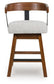 Ralene - Medium Brown - Upholstered Swivel Barstool (Set of 2)