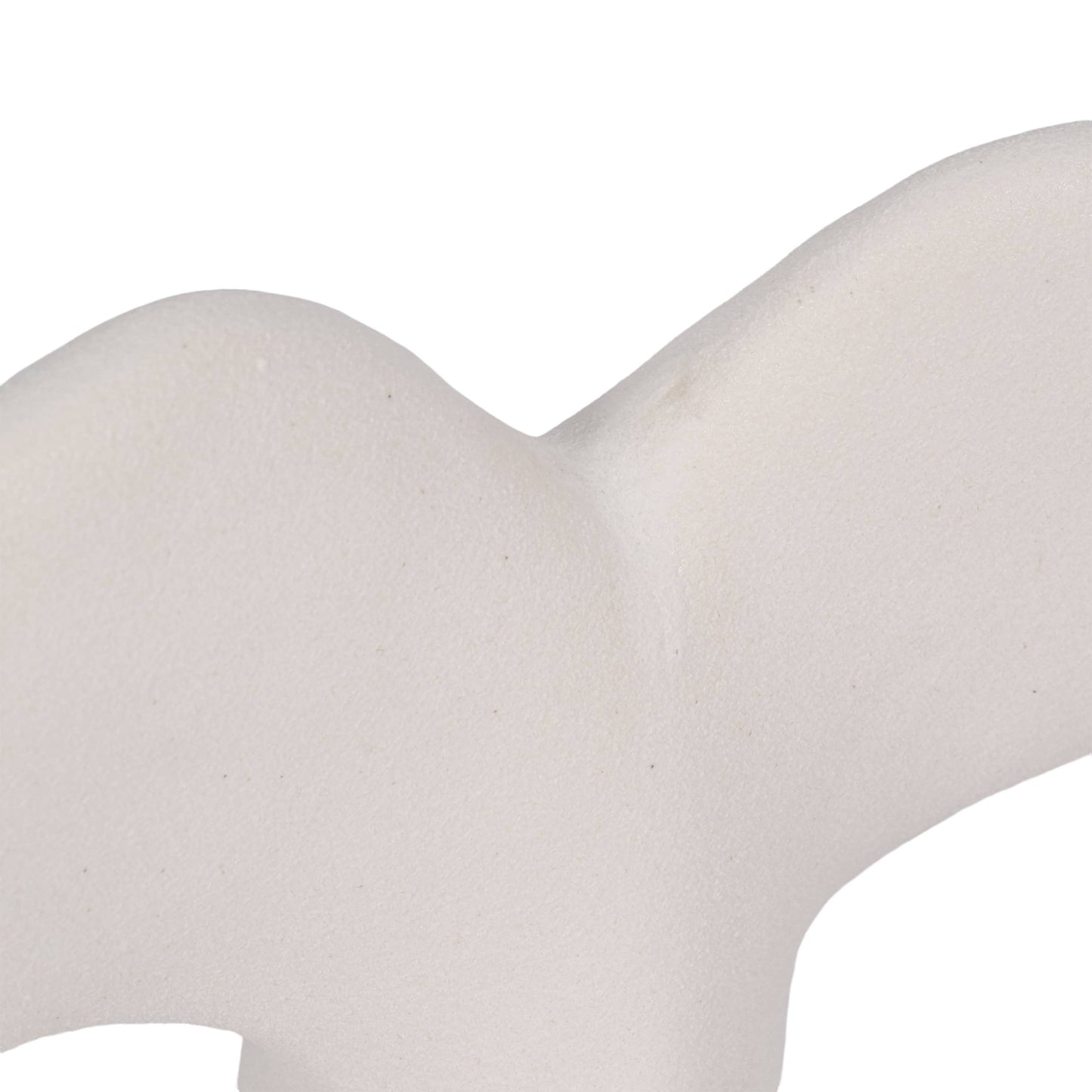 Figurine - White Ceramic Textured Whale Tail, 10 in.