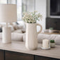 Decorative Vase - Ivory Paper Mache with Rattan Handle, 11in