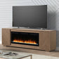 Fireplace TV Consoles - 214 84'' Console With Fire FTS Multiplees - Light Brown