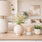 Ceramic Round Bulbous Handle Jug - White, 7 in.