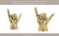 Decorative Sculpture - Gold Ceramic Hang Loose Hand, 7 in.