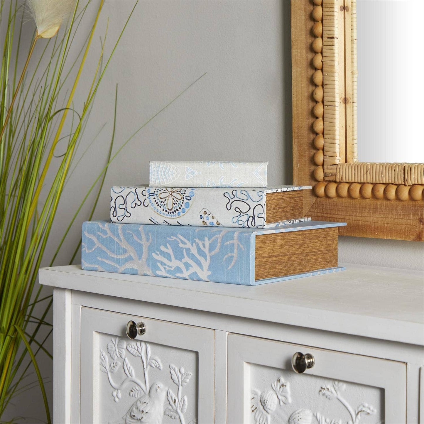 S/3 SEASIDE BOOK BOXES