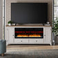 Fireplace TV Consoles - 80" Fireplace TV Console - Brown