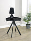 Briggs - Round Marble Printed Glass Top End Side Table