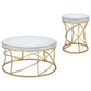 Elise - Round Mirror Top Coffee Table Set