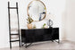 Riddell - 4 Door Wood Reeding Accent Cabinet - Matte Black